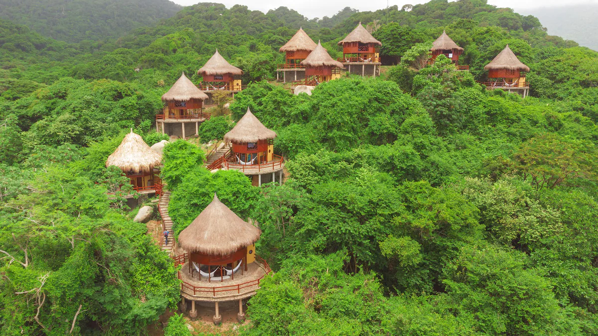 Alojamiento en Ecohabs Tequendama Playa Cañaveral Parque TayronaDescanso y relax acompañado del sonido del mar